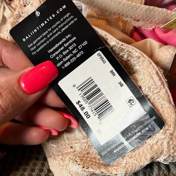 Bali Lace NWT Desire Underwire Bra Adjustable Comfort-U Straps 34B - Picture 4 of 5